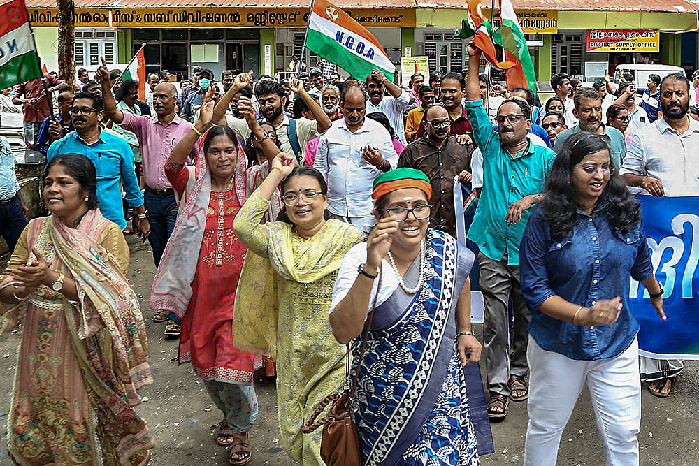 Kerala polls: UDF supporters celebrate in Kozhikode