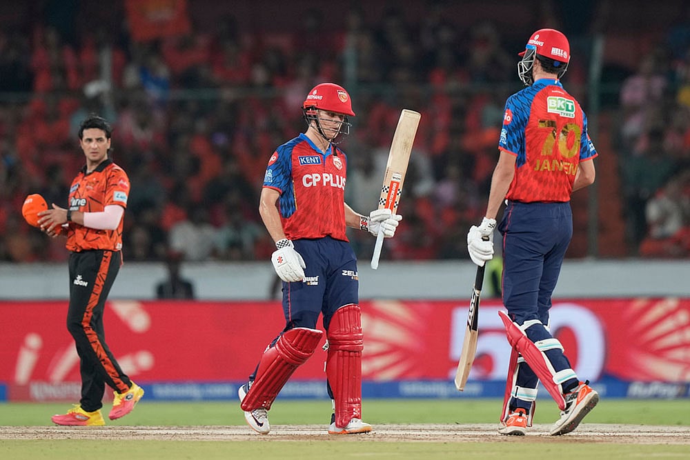 Punjab Kings Cooper Connolly celebrates his fifty runs