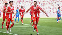 Bayern Vs PSG Preview, UEFA Champions League: H2H, Lineups, Live Streaming – All You Need To Know | Photo: AP/Harry Langer : Bayern's Leon Goretzka celebrates scoring their side's second goal of the game during a German Bundesliga soccer match between Bayern Munich and 1. FC Heidenheim in Munich, Germany, Saturday, May 2, 2026.