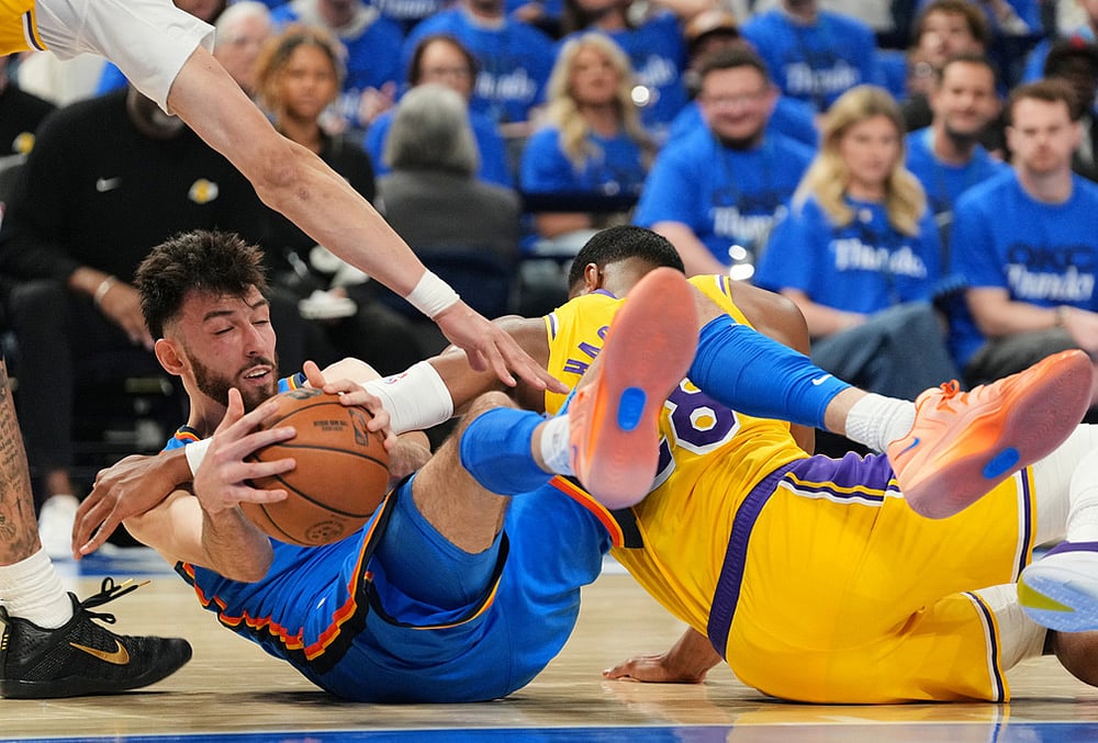 Lakers vs Thunder NBA basketball playoffs-Chet Holmgren