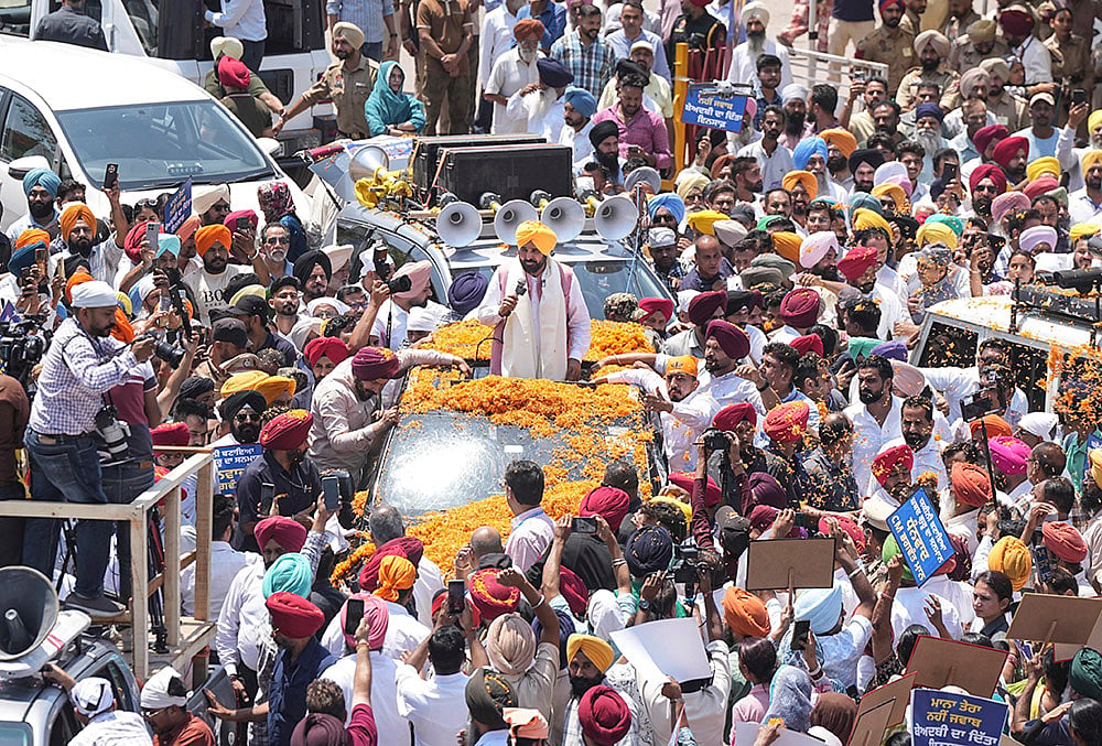Punjab CM Mann at Shukrana Yatra in Rupnagar