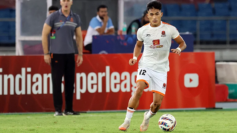 Punjab FC's Khaiminthang Lhungdim in action during the Indian Super League match against SC Delhi on May 2, 2026. - | Photo: AIFF