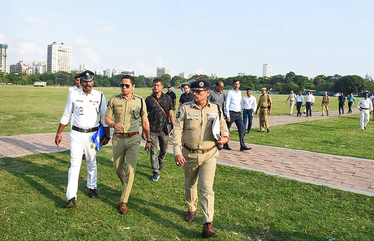 Security tightens ahead of Prime Minister Narendra Modi s visit to the Brigade Parade Ground to attend the oath-taking ceremony of the new West Bengal government as BJP wins the West Bengal Assembly elections. - IMAGO