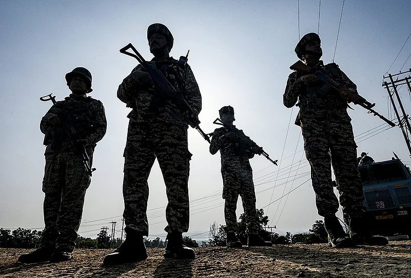 Security personnel guard NH-44 on Operation Sindoor anniversary in Jammu