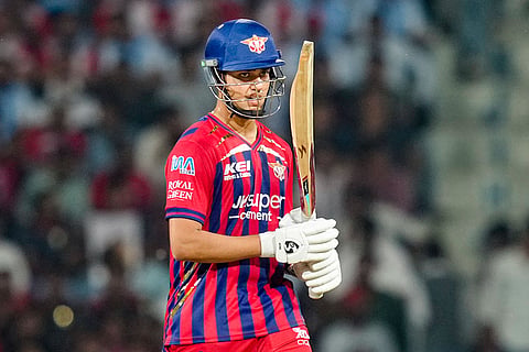 Lucknow Super Giants' Arshin Kulkarni during the Indian Premier League (IPL) 2026 T20 cricket match between Lucknow Super Giants and Royal Challengers Bengaluru, in Lucknow, Uttar Pradesh.