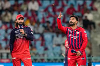 Lucknow Super Giants Vs Royal Challengers Bengaluru Match 50 IPL 2026 - See Best Photos From Ekana Stadium | Photo: PTI/Shahbaz Khan : Lucknow Super Giants' Rishabh Pant, right, and Royal Challengers Bengaluru's captain Rajat Patidar at toss before the Indian Premier League (IPL) 2026 T20 cricket match between Lucknow Super Giants and Royal Challengers Bengaluru, in Lucknow, Uttar Pradesh.