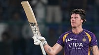 AP Photo/Manish Swarup : Kolkata Knight Riders' Finn Allen celebrates his century during the Indian Premier League cricket match between Delhi Capitals and Kolkata Knight Riders in New Delhi, India, Friday, May 8, 2026.