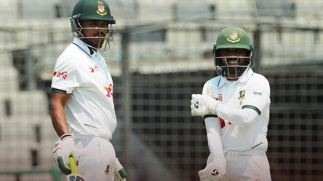 Najmul Hasan Shanto slams a majestic century against Pakistan to take Bangladesh to a strong position on Day 1. - X/Bangladesh Cricket