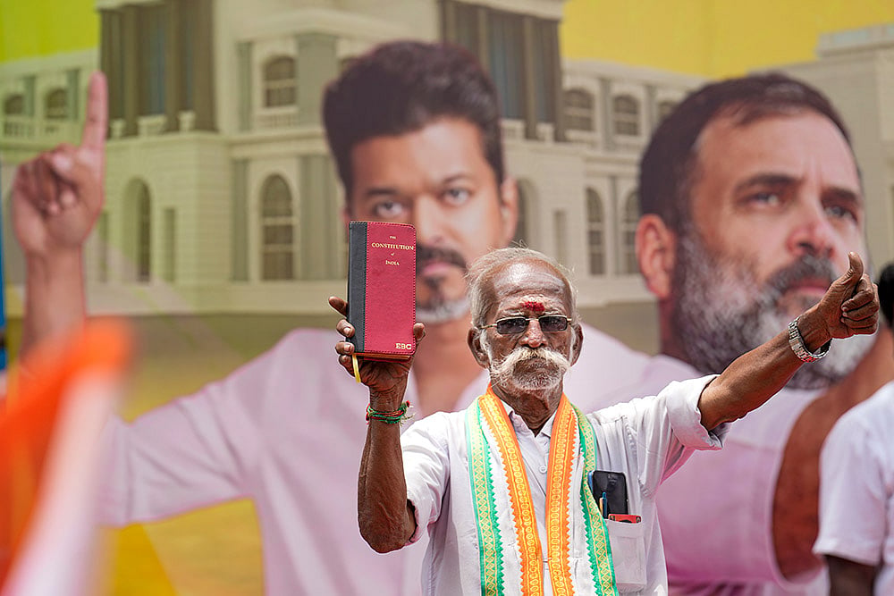 Congress protests over Vijay not being invited to form government