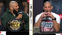 X/KirmiziKoseMMA : Sean Strickland (right) during the UFC 328 presser against Khamzat Chimaev.