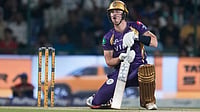 IPL 2026 Points Table: Favourites For Playoffs, Who Can Qualify - Check Latest Standings After Match 51 | Photo: AP/Manish Swarup : Kolkata Knight Riders' Finn Allen reacts after failing to play a shot during the Indian Premier League cricket match between Delhi Capitals and Kolkata Knight Riders in New Delhi.