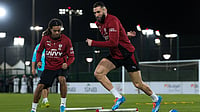 X/Alhilal_EN : Karim Benzema in training ahead of his side's King's Cup final.