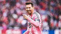 InterMiamiCF/X : Lionel Messi celebrates after scoring a goal during Toronto FC vs Inter Miami MLS 2026 match. 