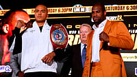 Fabio Wardley Vs Daniel Dubois Live Streaming, Don't Blink 2026: When And Where To Watch Boxing Match? Ap Photo : Fabio Wardley and Daniel Dubois, right, pose for the media after a press conference in Manchester, England.