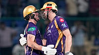 DC Vs KKR, IPL Match Report: Who Won Yesterday In Indian Premier League 2026 Match 51 – Check Result (AP Photo/Manish Swarup) : Kolkata Knight Riders' Finn Allen, left, is congratulated by teammate Cameron Green for completing his century during their Indian Premier League cricket match against Delhi Capitals in New Delhi, India, Friday, May 8, 2026.