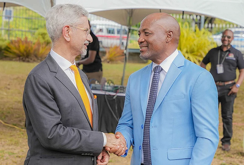S Jaishankar with Brian Lara
