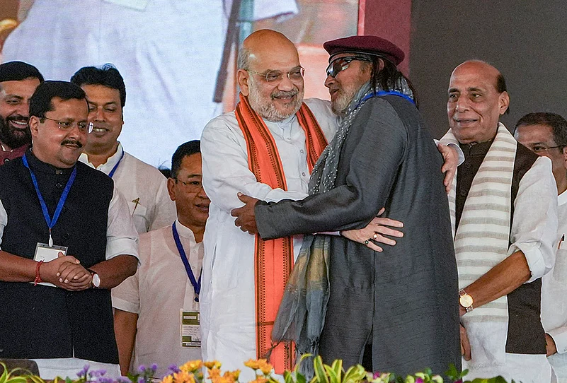 Amit Shah with Mithun Chakraborty