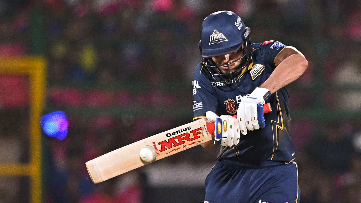 Shubman Gill plays a shot during an Indian Premier League match between Rajasthan Royals and Gujarat Titans in Jaipur. - PTI