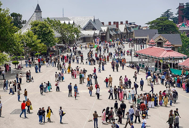 People at the Ridge in Shimla