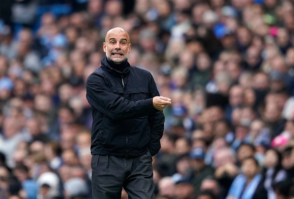 EPL soccer Manchester City vs Brentford match-Pep Guardiola