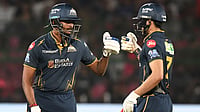 RR Vs GT Live Score, IPL 2026: Royals Pull Things Back After Jadeja Removes Buttler | Gujarat 155/2 (14) (AP Photo/ Str) : Gujarat Titans' Sai Sudharsan, left, tosses with Shubman Gill during the Indian Premier League cricket match between Rajasthan Royals and Gujarat Titans in Jaipur, India, Saturday, May 9, 2026