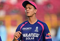 | Photo: AP : Rajasthan Royals' Yashasvi Jaiswal warms up before the start of the Indian Premier League cricket match between Rajasthan Royals and Gujarat Titans in Jaipur.