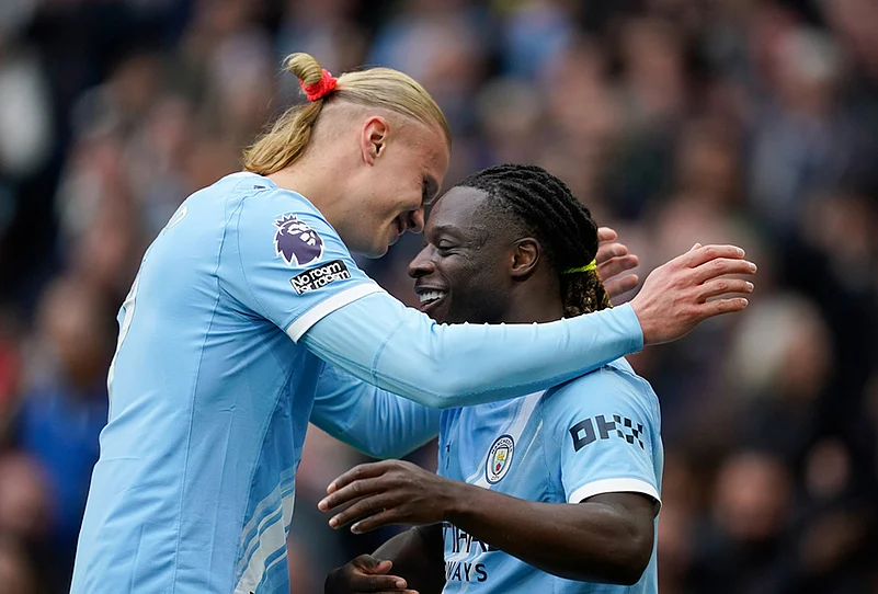 EPL soccer Manchester City vs Brentford match-Jeremy Doku