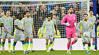 Man City Vs Brentford Live Score, Premier League: Kick-Off Soon; Cityzens Meet Bees Amid Title Fight With Arsenal Photo: AP/Dave Thompson : Manchester City players react after Everton score during their Premier League match in Liverpool.
