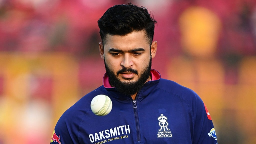 Riyan Parag warms up before the start of the Indian Premier League match between Rajasthan Royals and Gujarat Titans in Jaipur. - AP