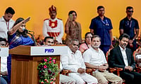 Who Is S. Keerthana? Tamil Nadu’s Young TVK Minister From Sivakasi (PTI Photo/R Senthilkumar) : TVK leader S Keerthana takes oath as the Tamil Nadu Cabinet Minister during the swearing-in ceremony, at Jawaharlal Nehru Stadium, in Chennai, Sunday, May 10, 2026. Newly-elected state Chief Minister and TVK chief Vijay and Congress MP and Lok Sabha LoP Rahul Gandhi are also seen.