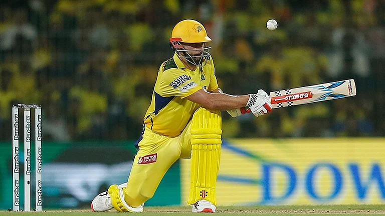 CSK captain Ruturaj Gaikwad in action. - Photo: AP/Parthi Bhan