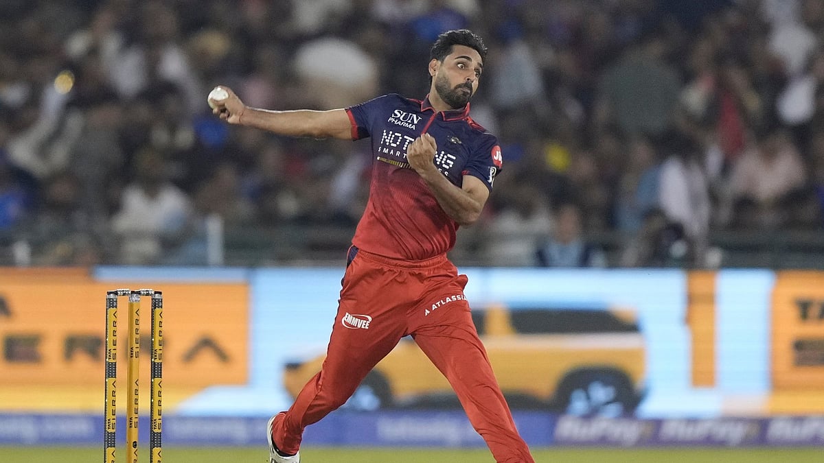 Bhuvneshwar Kumar broke the back of MI's innings with figures of 4-23-4 including wickets of Rohit Sharma, Suryakumar Yadav and Tilak Varma on Sunday, May 10. - AP Photo