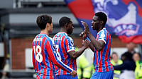 Premier League Highlights, Sunday Goal Rush: Forest Snatch Point Against Newcastle; Palace Hold Everton Photo: Steven Paston/PA via AP : Ismaila Sarr, right, celebrates scoring during the English Premier League match between Crystal Palace and Everton in London.