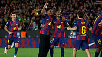 Barcelona 2-0 Real Madrid Highlights, La Liga 2025-26: Hansi Flick's Side Seal Title Victory With El Clasico Win AP Photo : Barcelona's Lamine Yamal and Raphinha Barcelona celebrate after winning the Spanish La Liga El Clasico between FC Barcelona and Real Madrid that makes them Spanish league champions in Barcelona,.