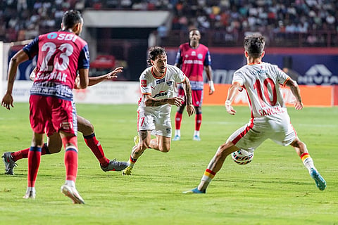 Ryan Dale Williams of Bengaluru Football Club during match 81 of Indian Super League played between Jamshedpur FC and Bengaluru FC at the JRD Tata Sports Complex in Jamshedpur on 9th May 2026.