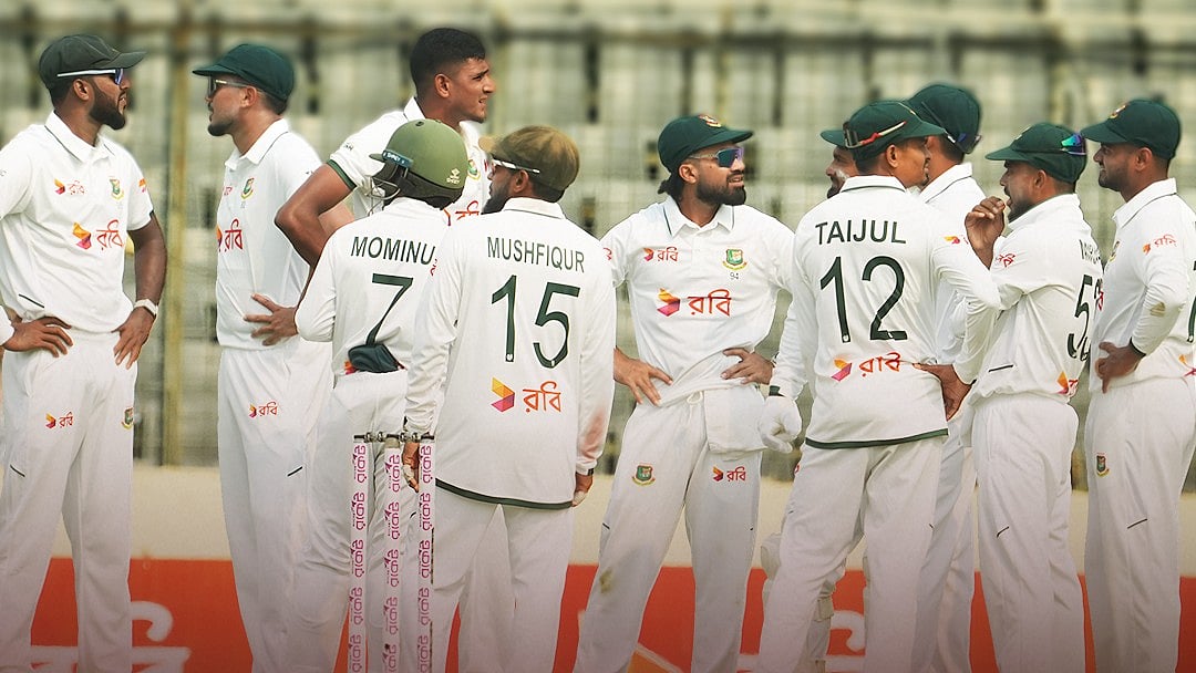 Bangladesh players in action during Day 2 of the first Test against Pakistan on May 9, 2026. - | Photo: X/BCBTigers