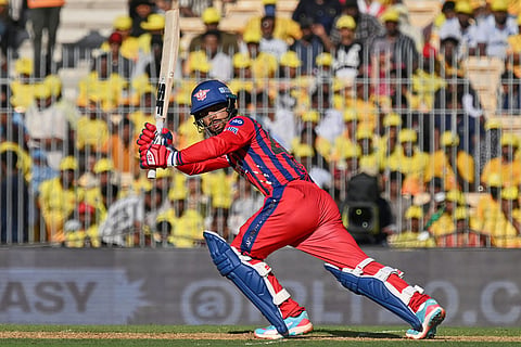 Lucknow Super Giants' Akshat Raghuwanshi plays a shot during the Indian Premier League cricket match between Chennai Super Kings and Lucknow Super Giants in Chennai, India.