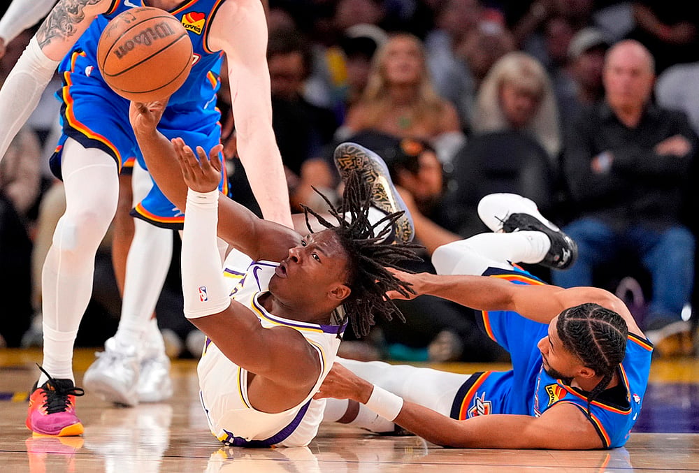 NBA basketball playoffs series Lakers vs Thunder-Adou Thiero