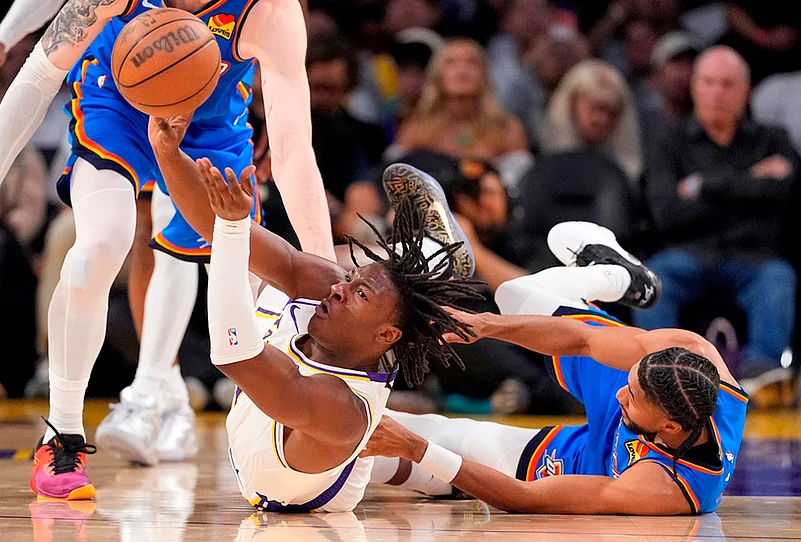 NBA basketball playoffs series Lakers vs Thunder-Adou Thiero