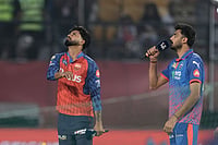 PBKS Vs DC, IPL 2026: See Best Photos From Indian Premier League Match 55 At Dharamsala's HPCA Stadium | Photo: AP/Ashwini Bhatia : Punjab Kings' captain Shreyas Iyer, left, tosses the coin as Delhi Capitals' captain Axar Patel calls it before the Indian Premier League cricket match between Delhi Capitals and Punjab Kings in Dharamshala, India.