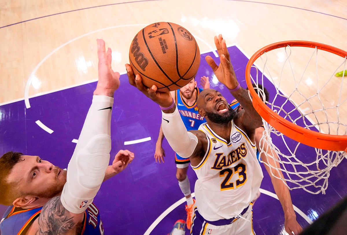 NBA basketball playoffs series Lakers vs Thunder-LeBron James