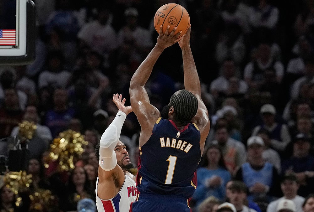 NBA basketball playoffs series Cavaliers vs Pistons-James Harden