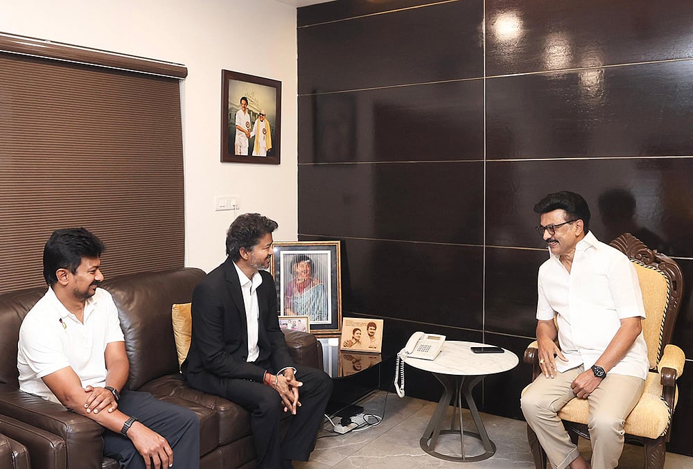 C Joseph Vijay meets MK Stalin