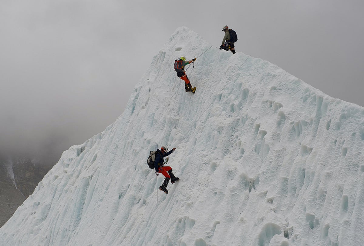 Mount Everest training session at the Khumbu Icefall
