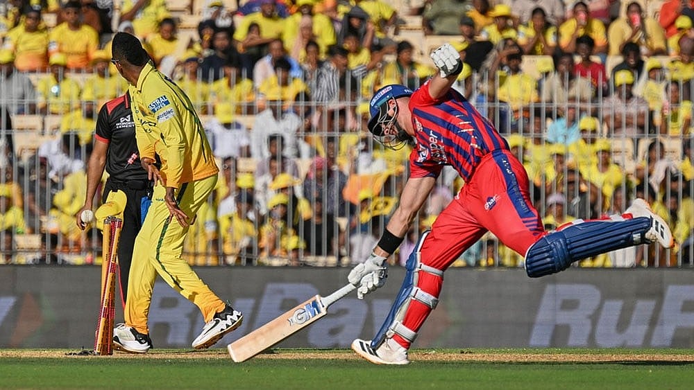 Lucknow Super Giants' Aiden Markram run out by Chennai Super Kings' Dewald Brevis during the Indian Premier League cricket match between Chennai Super Kings and Lucknow Super Giants in Chennai, India. - Photo: AP