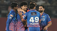 IPL Dispatch: Pace Proves Ace In Dharamsala; Unheralded Madhav Tiwari Shines Bright AP/Ashwini Bhatia : Madhav Tiwari, second left, celebrates the wicket of Priyansh Arya with teammates during the Indian Premier League match between Delhi Capitals and Punjab Kings in Dharamsala.