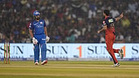 RCB Vs MI, IPL Player Of The Match: Who Won POTM Award Yesterday In Indian Premier League 2026 Clash | Photo: AP/Mahesh Kumar A. : Royal Challengers Bengaluru's Bhuvneshwar Kumar, right, celebrates the wicket of Mumbai Indians' Rohit Sharma, left, during the Indian Premier League cricket match between Royal Challengers Bengaluru and Mumbai Indians in Raipur, India.