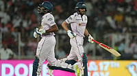 (AP Photo/Ajit Solanki) : Gujarat Titans' captain Shubman Gill, right and Sai Sudharsan run between the wickets to score during the Indian Premier League cricket match between Gujarat Titans and Sunrisers Hyderabad, in Ahmedabad, India, Tuesday, May 12, 2026.