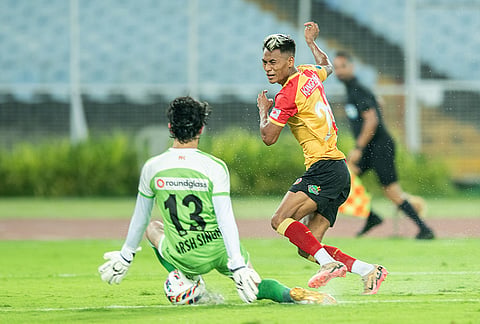 Bipin Singh of East Bengal FC during match 66 of Indian Super League played between EBFC and PFC at the Vivekananda Yuva Bharati Krirangan at Salt lake in Kolkata.