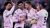 (AP Photo/Ajit Solanki) : Gujarat Titans players celebrate as they win the match against unrisers Hyderabad during the Indian Premier League cricket match, in Ahmedabad, India, Tuesday, May 12, 2026